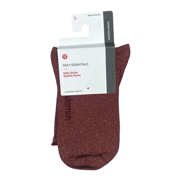 lululemon athletica Daily Stride Sparkle Socks Quarter Length - Size Large - Picture 1 of 3